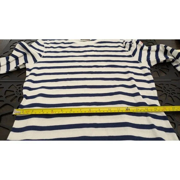 Polo Ralph Lauren Women's Maxi Dress Large Waffle Knit Preppy Blue White Striped - Picture 11 of 11